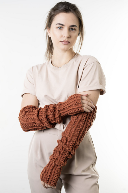 Lacy Fingerless Gloves by Lion Brand Yarn