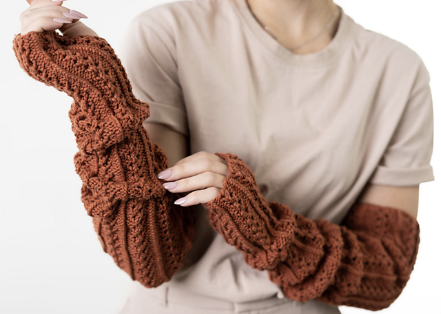 Lacy Fingerless Gloves by Lion Brand Yarn