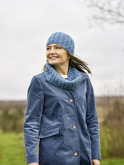 Laurie Cable Rib Cowl & Hat by Sarah Hatton