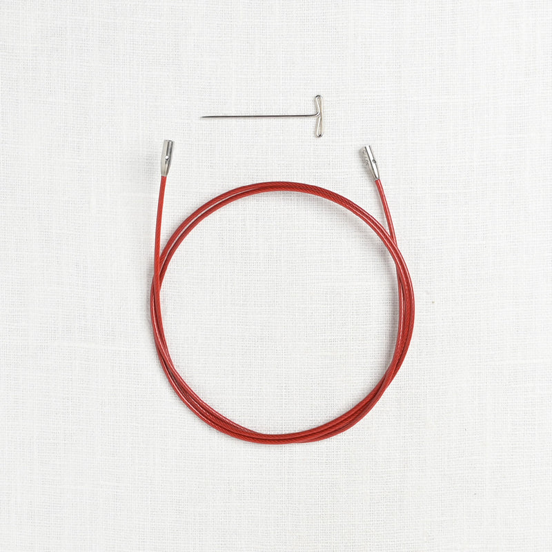 Cable Para Tejer ChiaoGoo Twist RED, 125 Cm, Acero Recubierto De Nylon, Compatible Con Agujas Intercambiables Y Ganchillo Tunecino