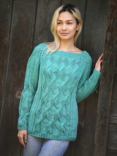Lace Cable Raglan by Deborah Newton