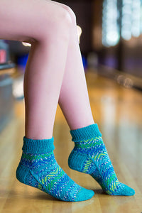 Peacock Chevron Socks by Emma Wright