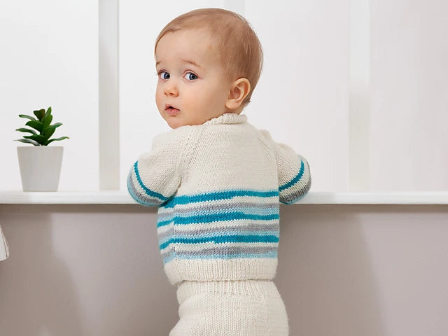 Peek-A-Boo Cardigan, Jumper and Pants by Jenny Watson