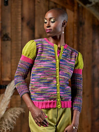 Beverley Cardigan with Puff Sleeves by Zandra Rhodes