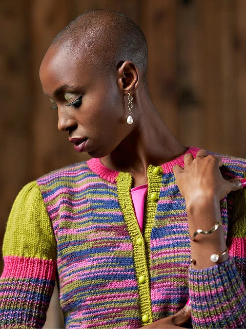 Beverley Cardigan with Puff Sleeves by Zandra Rhodes