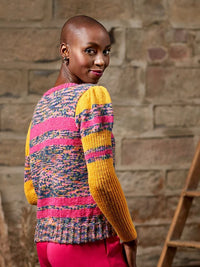 Bridie Striped Jumper with Long Puffed Sleeves by Zandra Rhodes