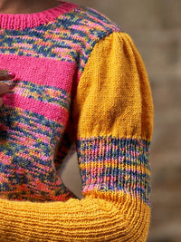 Bridie Striped Jumper with Long Puffed Sleeves by Zandra Rhodes