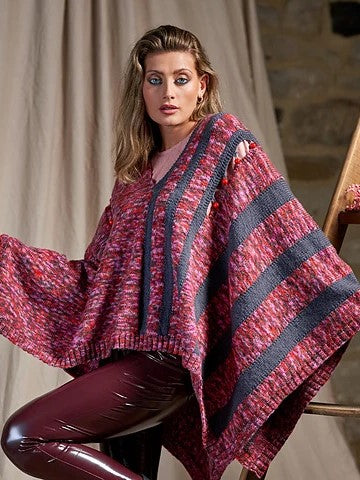 Harriet Poncho with Button Shoulder Detail by Zandra Rhodes