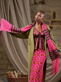 Hilary Two Colour Striped Scarf by Zandra Rhodes