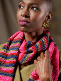 Hilary Two Colour Striped Scarf by Zandra Rhodes