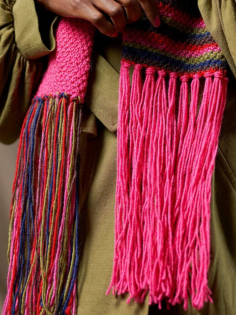 Hilary Two Colour Striped Scarf by Zandra Rhodes