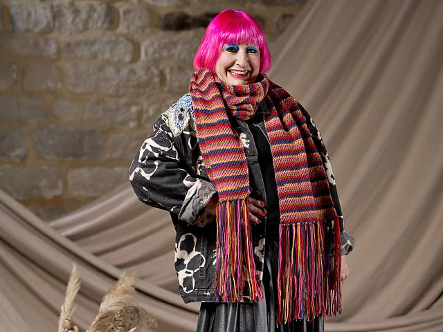 Zandra Fringed Rainbow Scarf by Zandra Rhodes