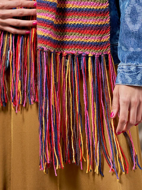 Zandra Fringed Rainbow Scarf by Zandra Rhodes