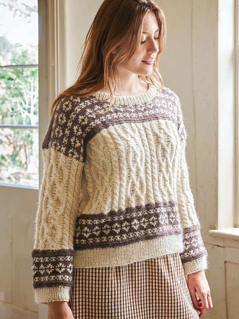 Clio Cable & Fair Isle Panel Jumper by Birch + Bliss