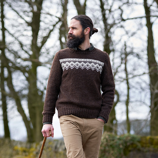 Denton Men's Fair Isle Band Jumper by Sarah Hatton