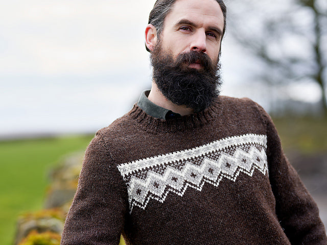 Denton Men's Fair Isle Band Jumper by Sarah Hatton