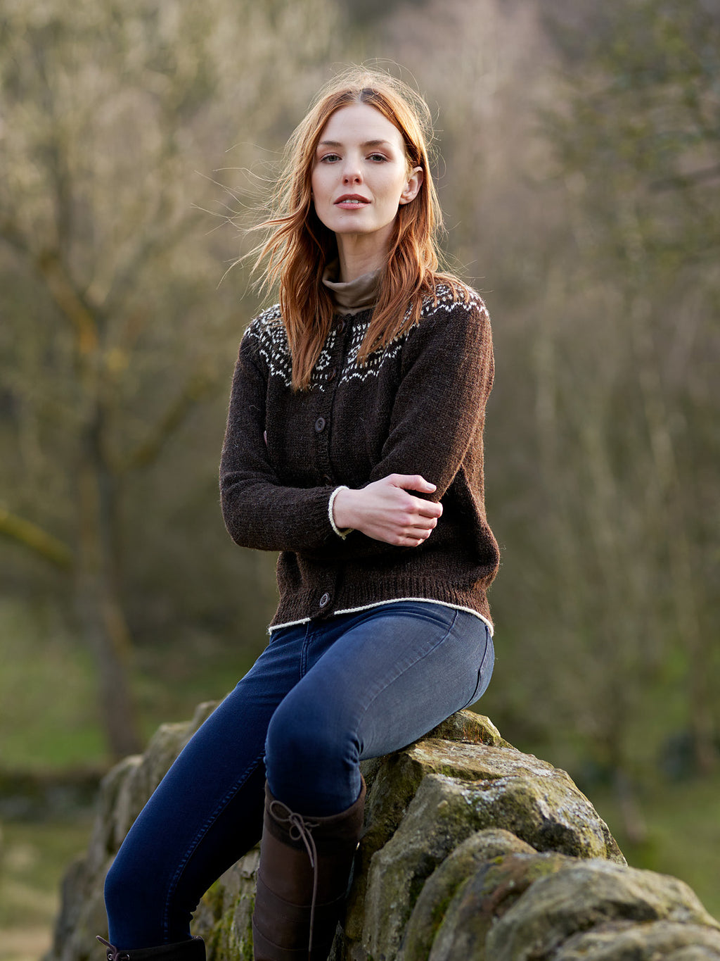 Ellerbeck Ladies Classic Fairisle Cardigan by Sarah Hatton