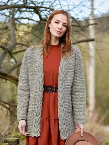 Galphay Ladies Cabled Coatigan by Sarah Hatton