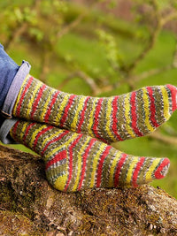Green Woodpecker Mock Cable Socks by Winwick Mum