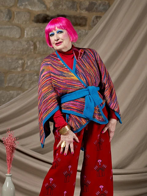 Cloud Belted Shawl with Ribbed Borders by Zandra Rhodes
