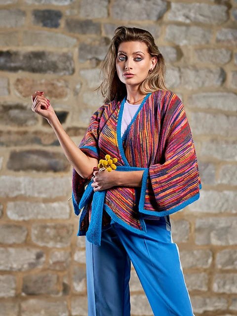 Cloud Belted Shawl with Ribbed Borders by Zandra Rhodes