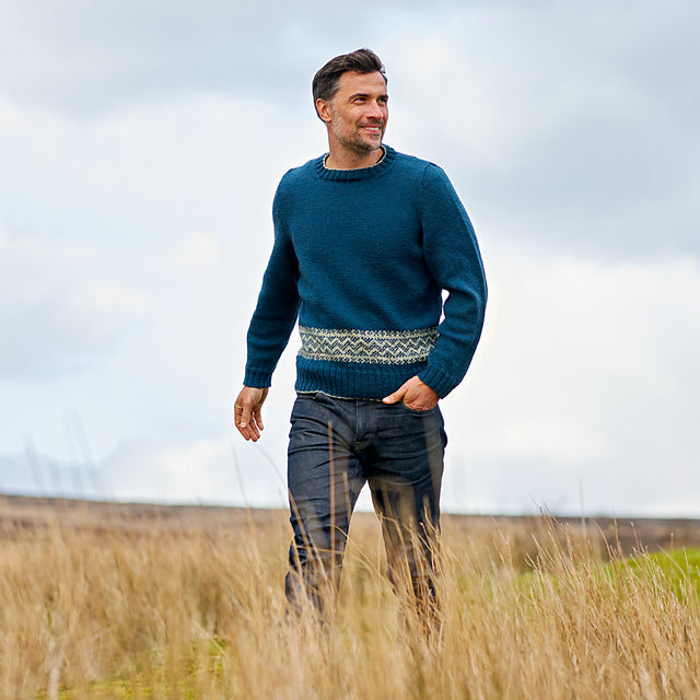 Frasier Men's Fair Isle Band Jumper by Sarah Hatton
