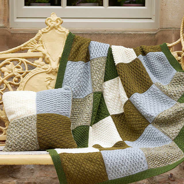Glenn Patchwork Blanket & Cushion by Jenny Watson