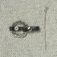 JUL Designs Waterfall Shawl Cuff & Pin, Black w/ White Brass Hardware