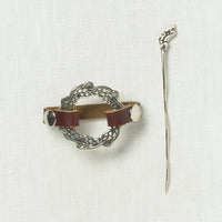 JUL Designs Waterfall Shawl Cuff & Pin, Espresso w/ White Brass Hardware