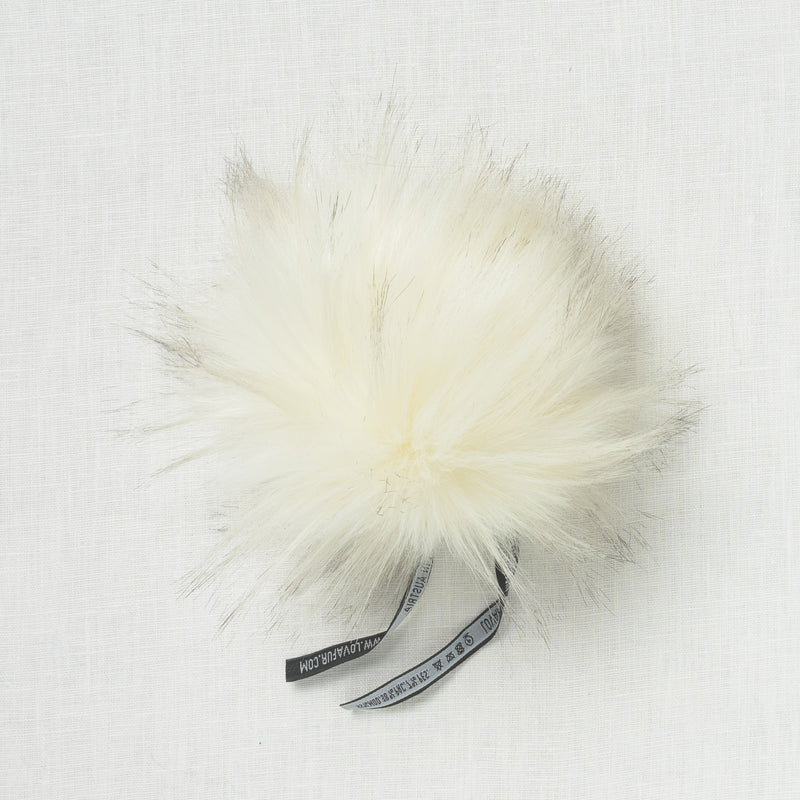Lovafur Luxe Faux Fur Pom White Raccoon