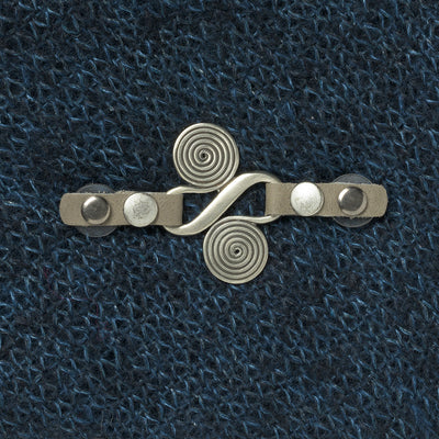 JUL Designs Women's Wealth White Brass Screw-in Snap Closure, Pewter