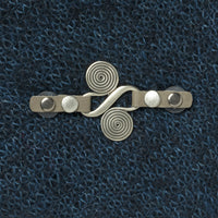 JUL Designs Women's Wealth White Brass Screw-in Snap Closure, Pewter