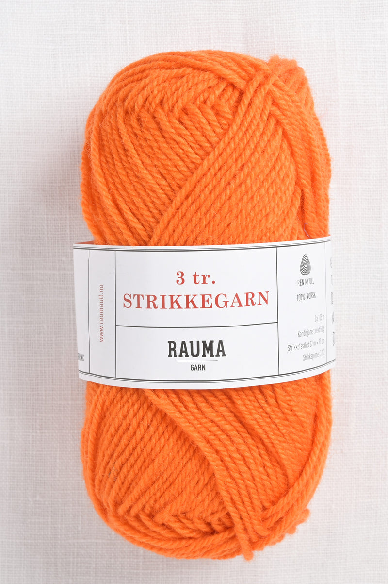Rauma 3-Ply Strikkegarn 161 Orange