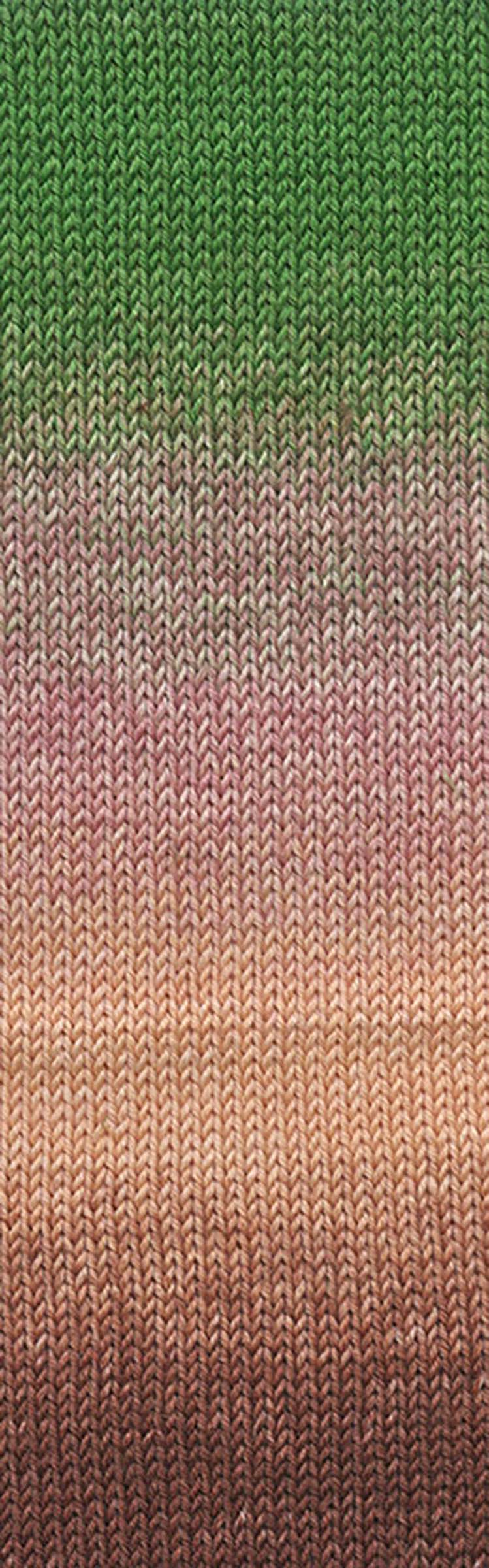 Lang Yarns Merino 150 Degrade 3 Green, Bordeaux, Salmon swatch