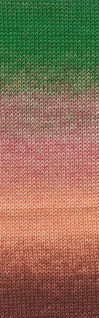 Lang Yarns Merino 150 Degrade 3 Green, Bordeaux, Salmon swatch