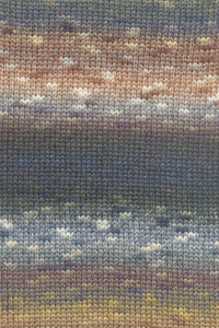 Lang Yarns Magnolia 8 Cognac Jeans Petrol swatch