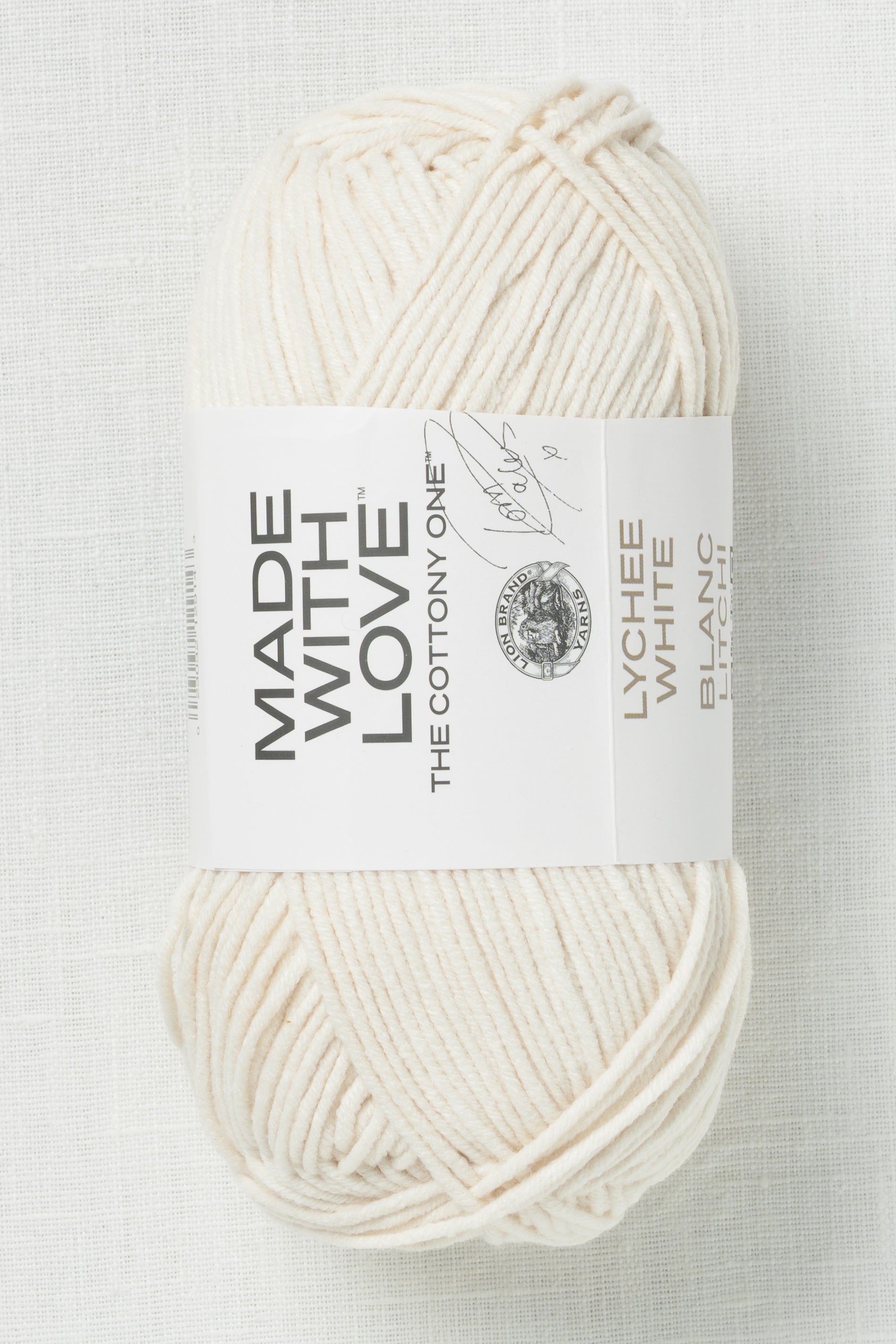 Lion Brand Made With Love The Cottony One 098BB Lychee White