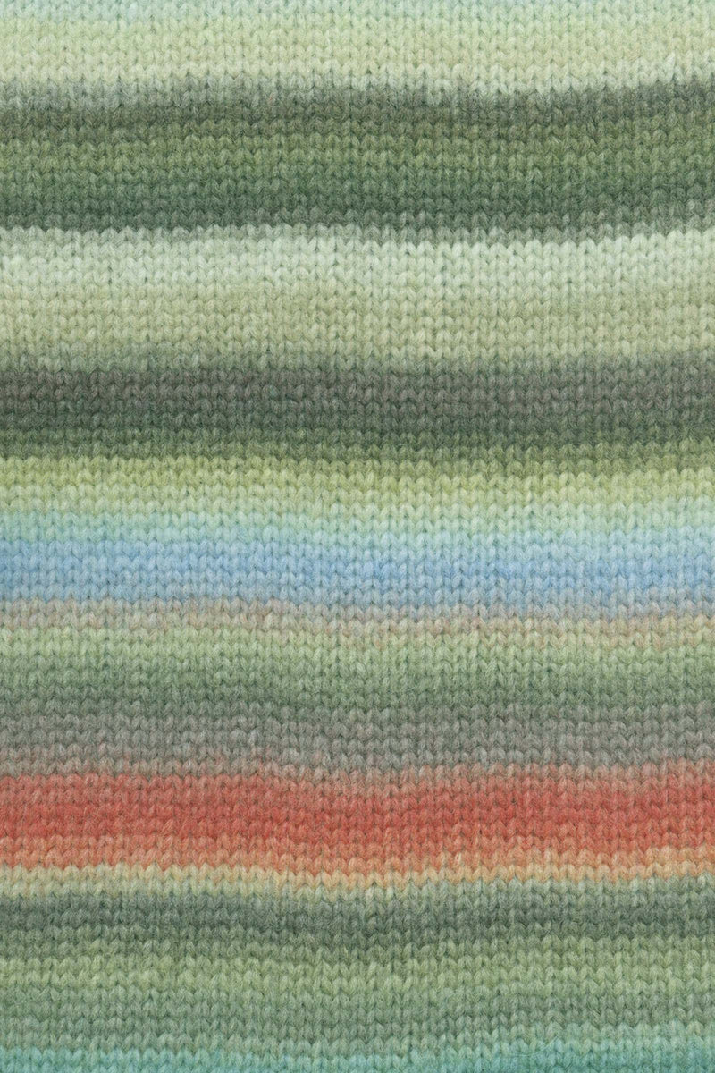 Lang Yarns Cloud 20 Dark Green Olive Light Blue Red swatch