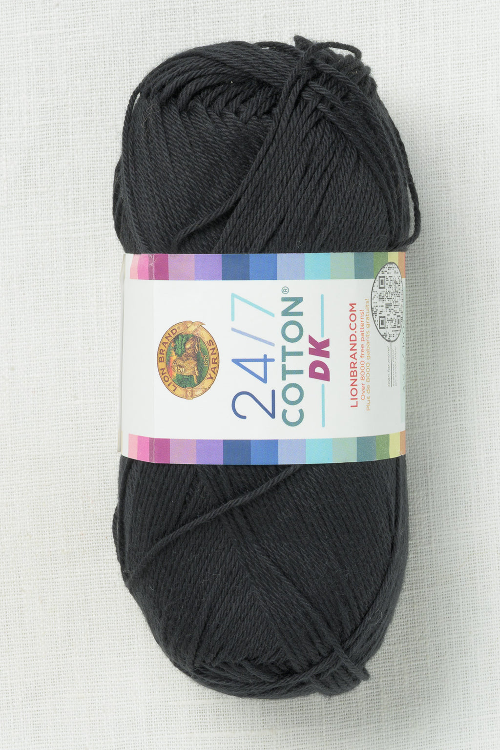 Lion Brand 24/7 Cotton DK 153AG Caviar
