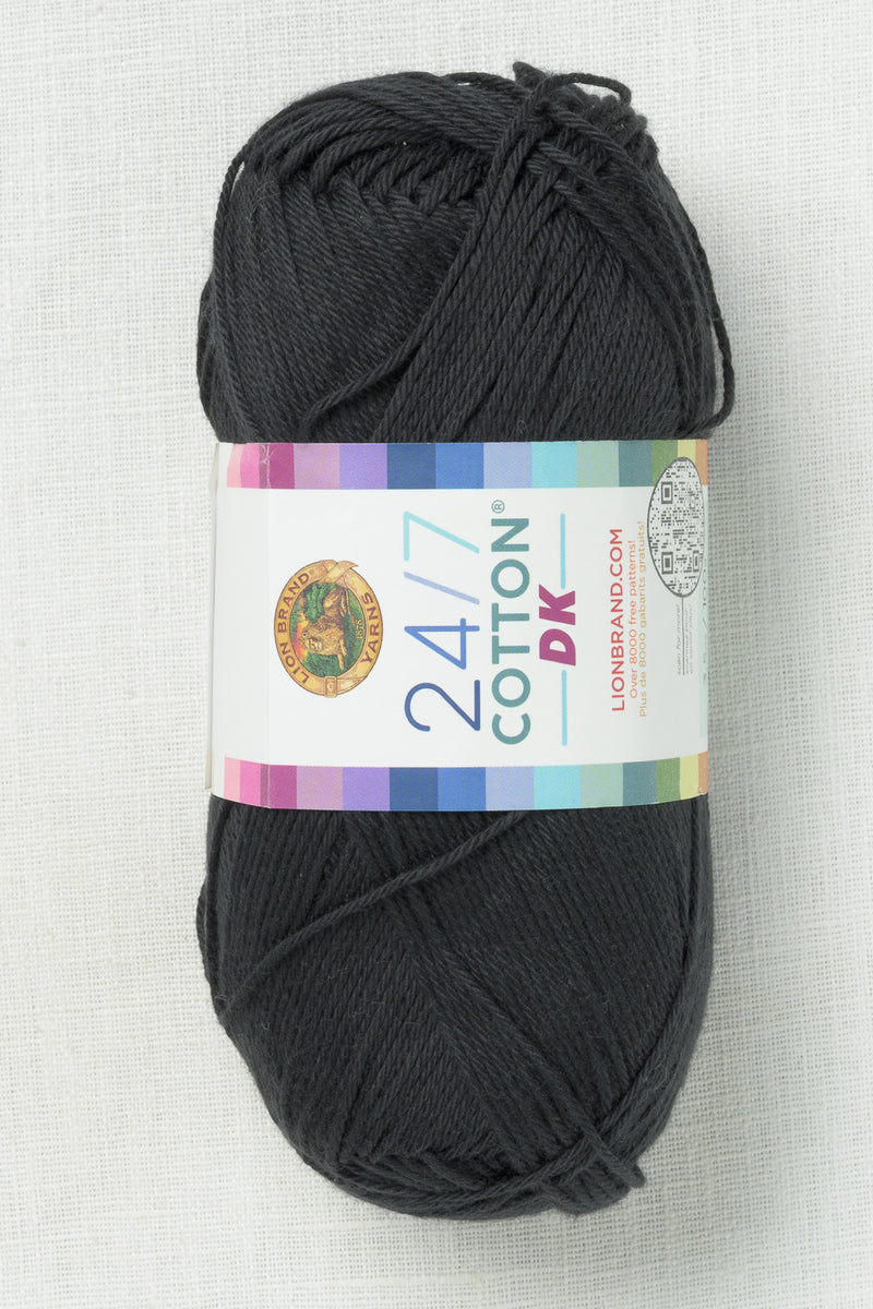 Lion Brand 24/7 Cotton DK 153AG Caviar