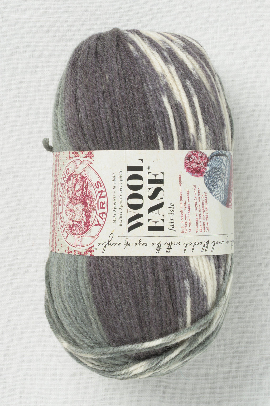 Lion Brand Wool Ease Fair Isle 210BE Charcoal Medium Grey