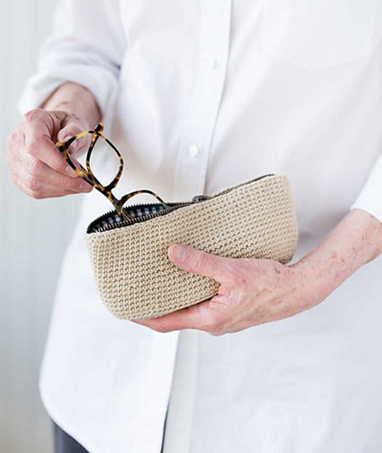 Oval Crocheted Bucket Bags & Pouches by Churchmouse Yarns and Teas