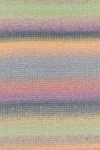 Lang Yarns Harmony 10 Violet Green Orange Grey swatch