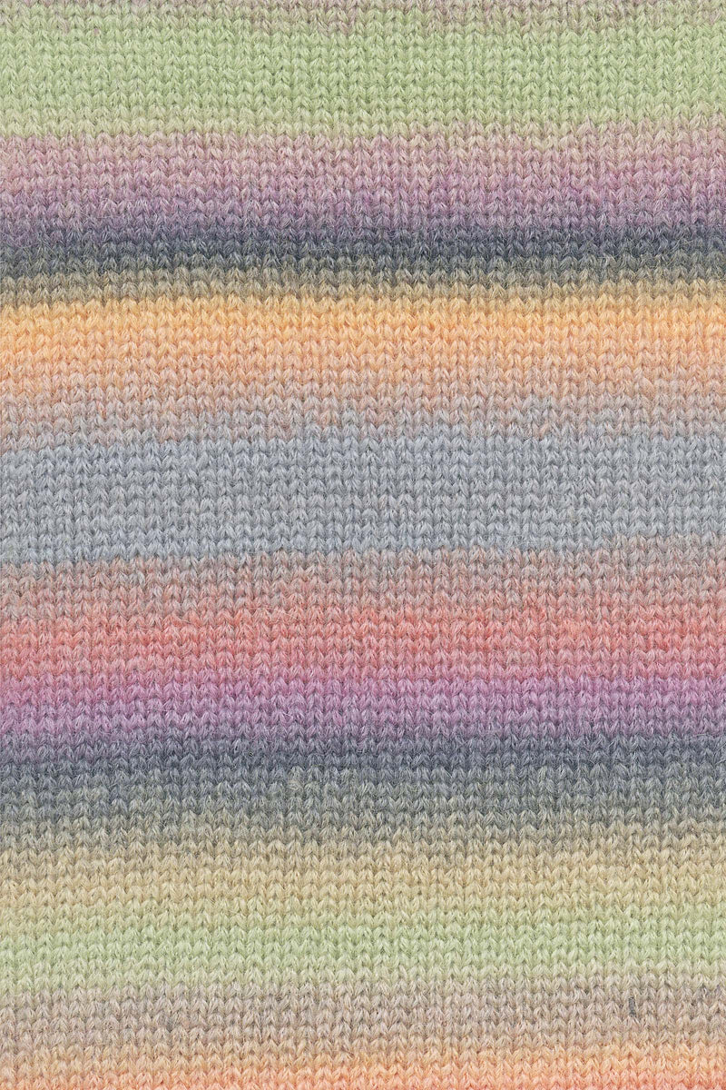Lang Yarns Harmony 10 Violet Green Orange Grey swatch