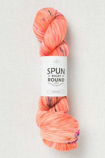 Spun Right Round Merino Aran Coral Pop