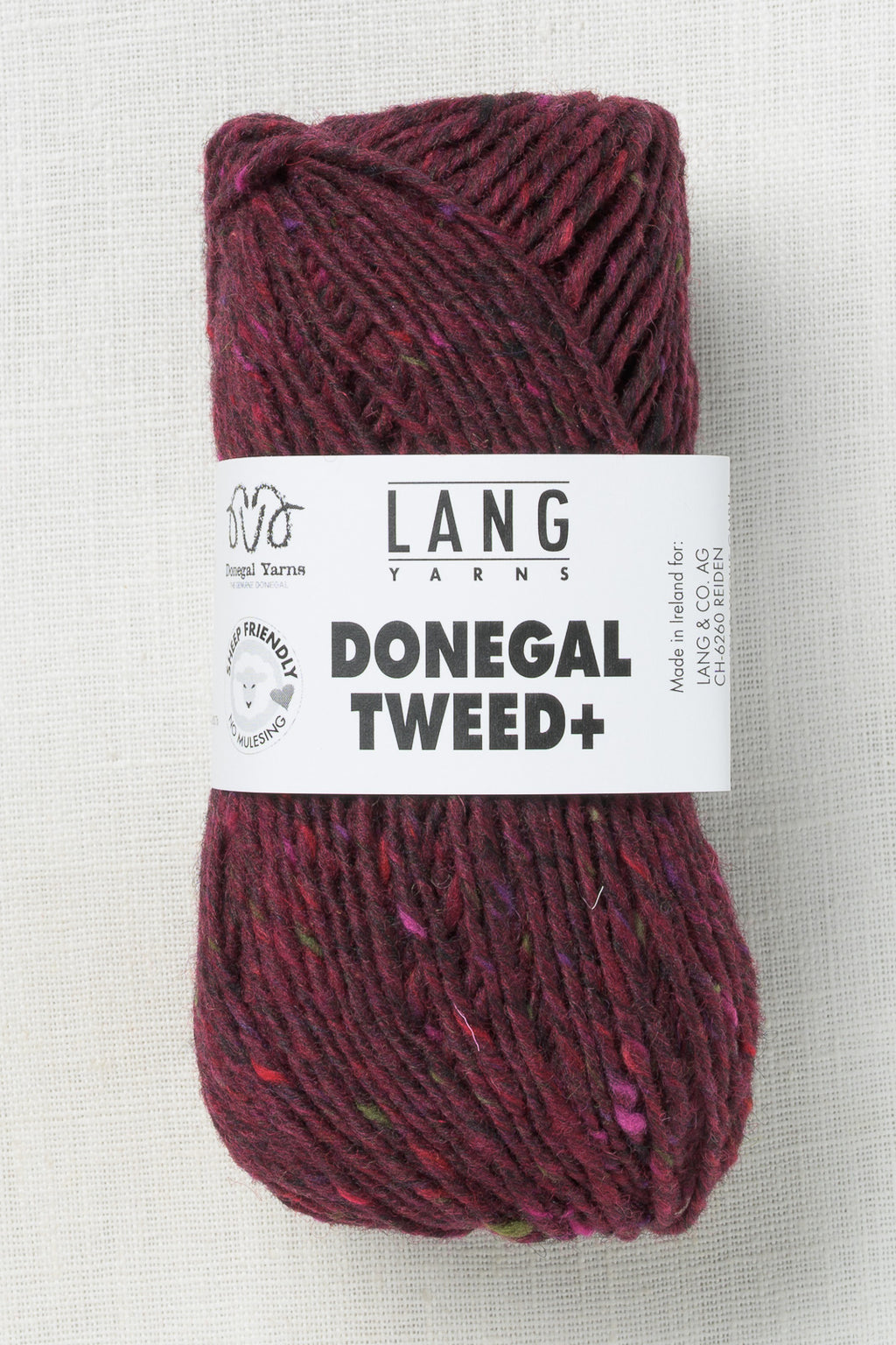 Lang Yarns Donegal Tweed Plus 66 Burgundy