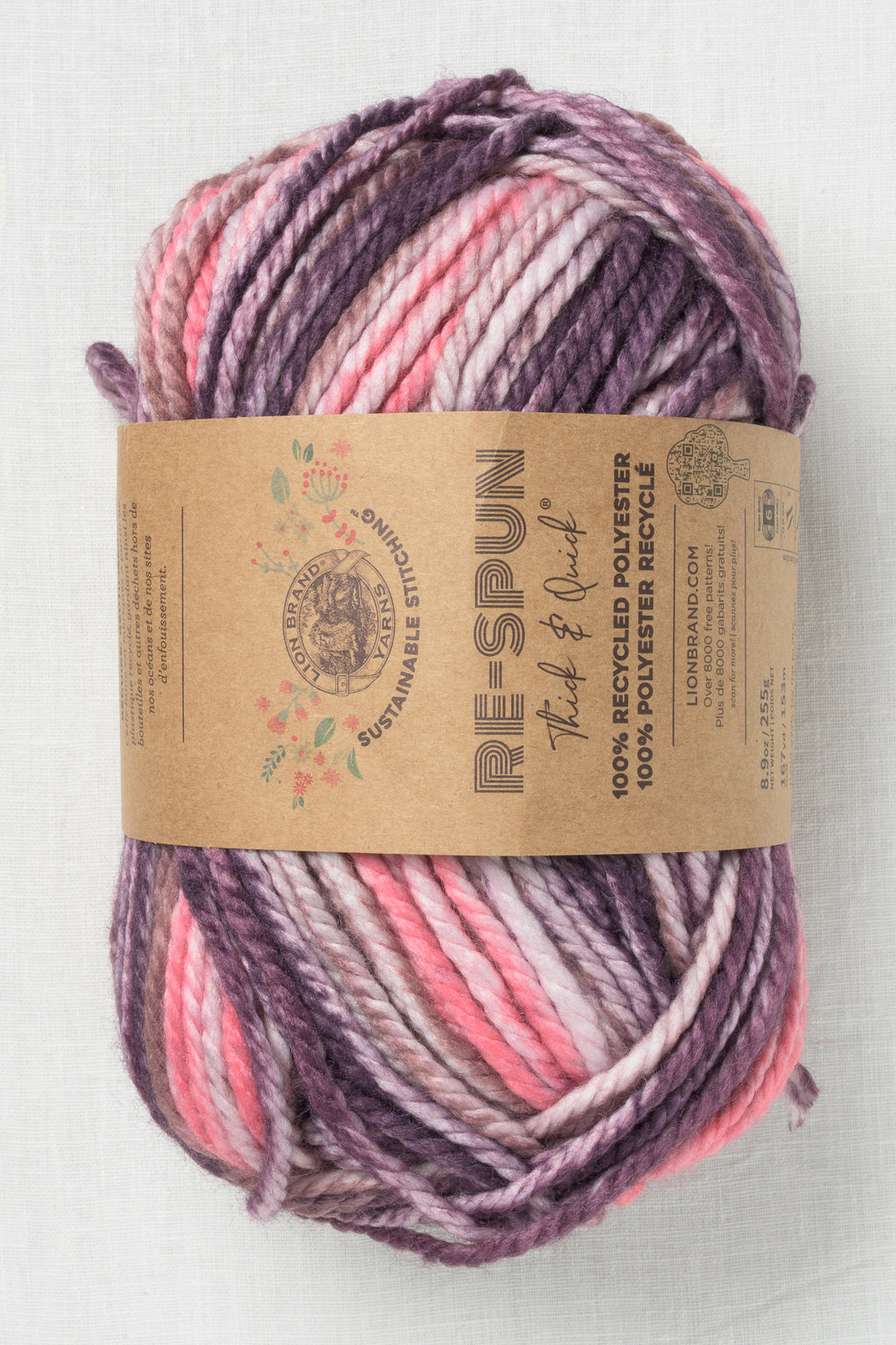 Lion Brand Re-Spun Thick & Quick 202AB Mixed Berries