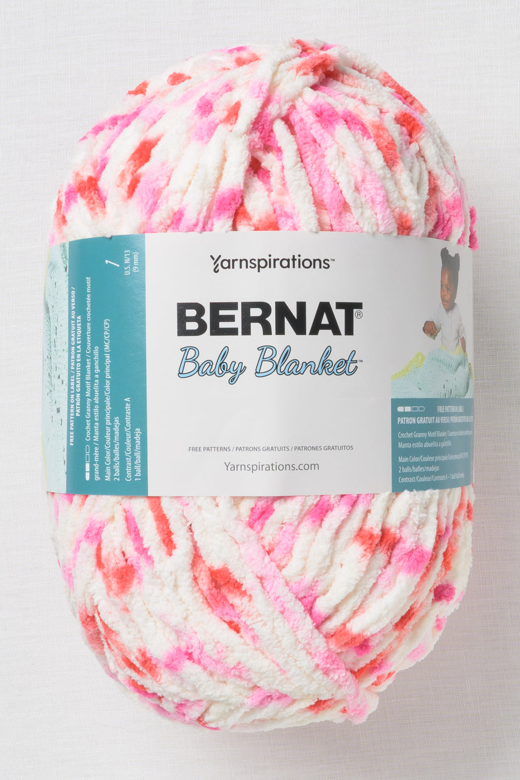 Bernat Baby Blanket Big Ball Strawberry Dot