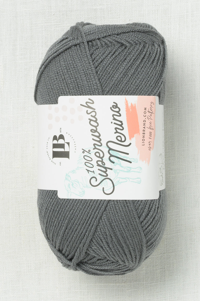 Lion Brand Superwash Merino 149 Charcoal