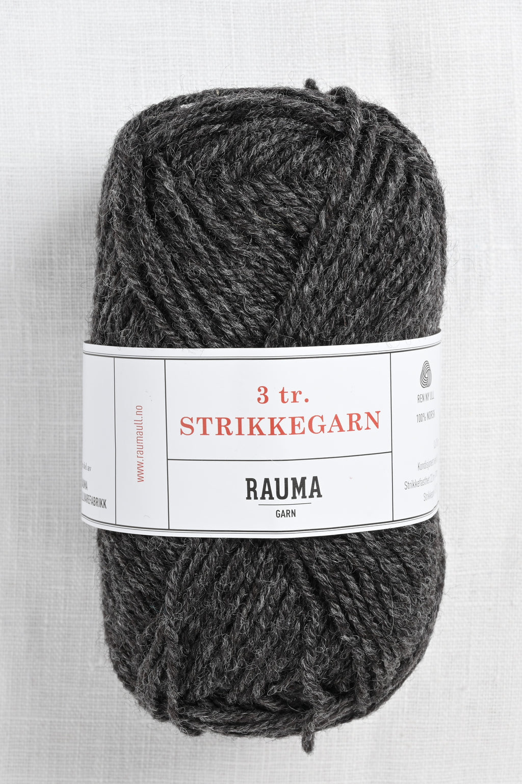 Rauma 3-Ply Strikkegarn 114 Charcoal Gray Heather